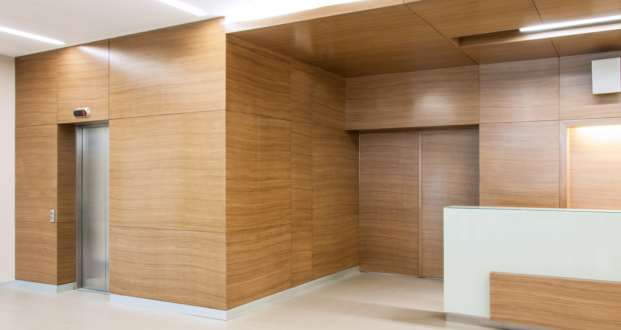 CoolVu Architectural Finish on walls in lobby